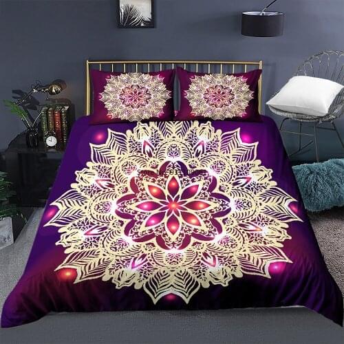 Luxury Restoring Ancient Ways Mandala Flower Bedding Set Bohemia Duvet Cover Euro Full King Queen Size Brief Bedclothes Quilt