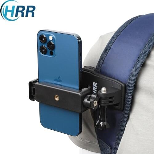 Backpack Strap Clip Mount with Phone Clip for iPhone 12 Pro XR XS Max X 8 7 Plus,Samsung,Huawei,Xiaomi,GoPro 9 8 Action Camera