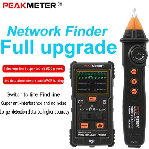PEAKMETER PM6816 Network Cable Finder Multifunctional Line Finder Anti-interference Network Line Finder Line Tracing Instruments
