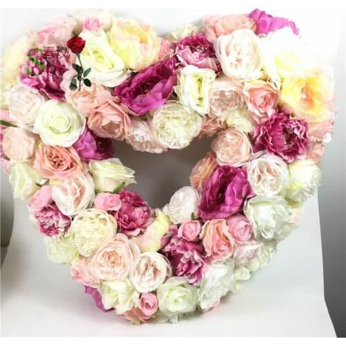 SPR FW1812211 silk flower wedding decoration artificial flowers wedding arrangements for wedding heart-shaped artificial flower