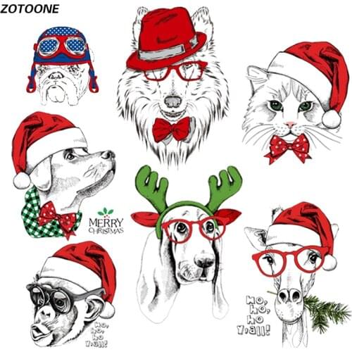 ZOTOONE Iron on Transfer Patches for Clothing Cute Red hat puppy Set T Shirt Beaded Applique Clothes Decoration DIY Kids Gift G