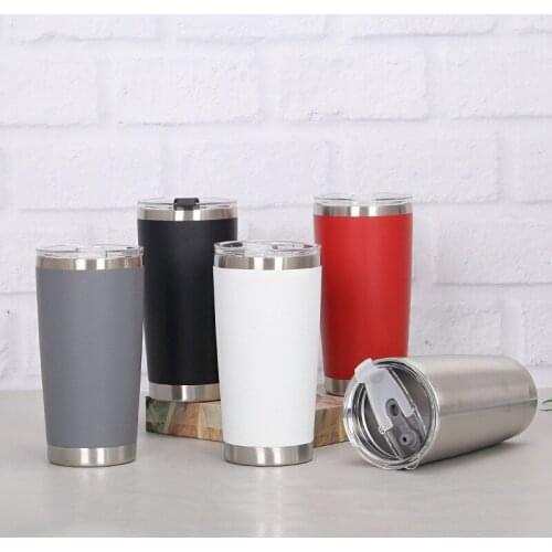 20oz Double Wall Ice Beer Thermal Cup Stainless Steel Vacuum Insulated Tumbler Coffee Travel Mug With Lid