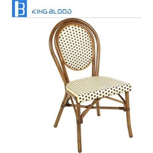 Outdoor french bistro cafe rattan chairs