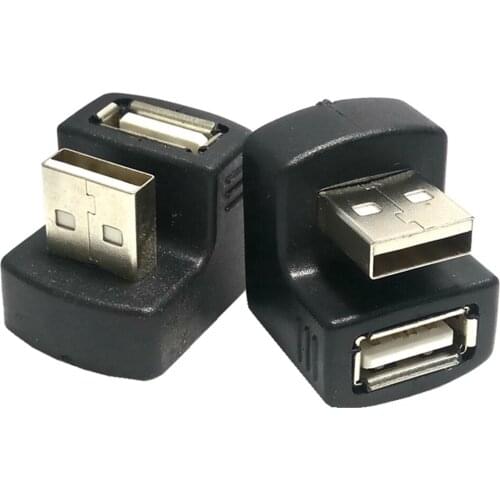 High Quality 180° USB Adapter USB 2.0 A Male to B Female Gender 90 Degree Cable U Extension Converter