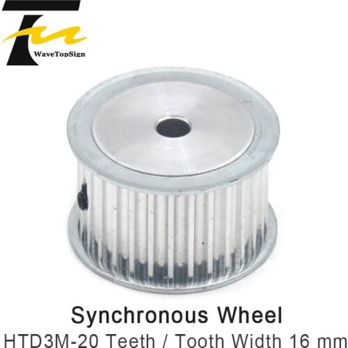 Wavetopsign Synchronous Belt Pulley HTD3M-20 Tooth With 16mm Aluminum Alloy Synchronous Wheel Adapted 57CM 86CM Stepper Motor