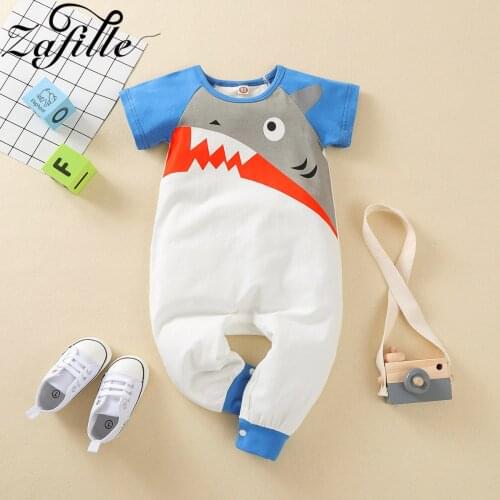 ZAFILLE Baby Boy Clothes for Newborns Cartoon Shark Bear Summer Babys Rompers Sleepwear For Newborns Costume Jumpsuit For Kids