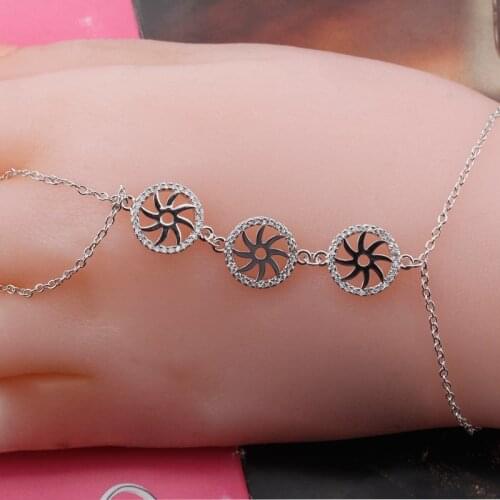 Women Bracelet Copper Metal Slave Bracelet Link Chain Finger Back Hand Palm Jewelry for Female Gift