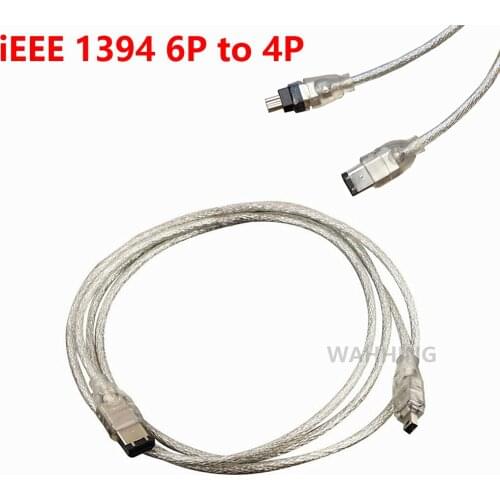 1M 4P 4 Pin to 6 Pin IEEE 1394 for iLink Adapter Cable 4Pin To 6Pin Firewire Cable HY1452