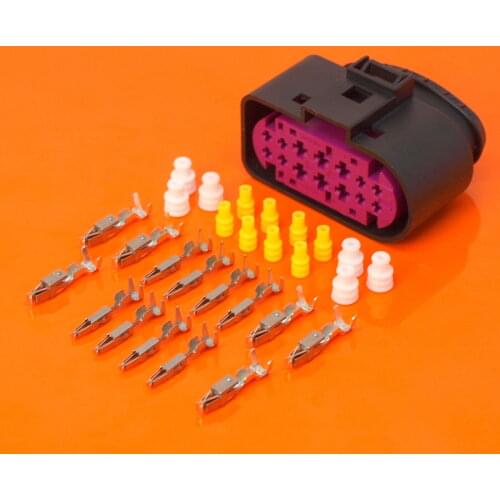 2/4/10sets/lot 14 Pin 14 Way Xenon Headlight Lamp Sealed Female Connector Plug Kit For VW AUDI VAG Golf MK6 Skoda 1J0 973 737