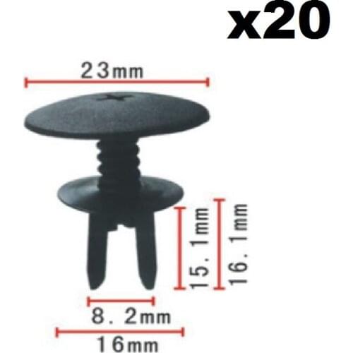 20x Fastener Clip For Volkswagen Mk3 III Golf FORJetta Passat A3 Vento Skoda Octavia Rain Tray Trim Plastic rivet 1H0819055C01C