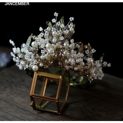 C003 Luxurious Pearls Bridal Crown Rhinestone Crown 2021 Wedding Party Dual-Use Wedding Accessories For Women Coroa