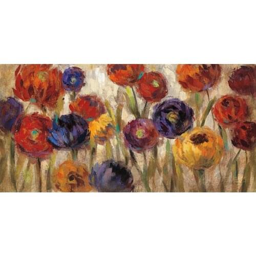 Flower Oil painting Asters and Mums Silvia Vassileva Painting Modern Canvas online art Live Room decor High quality Hand painted
