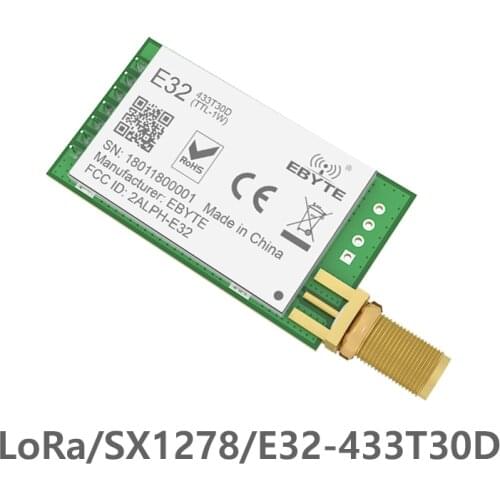 E32-433T30D Hot sales SX1278 LoRa module RF 433MHz UART SMA-K Antenna 30dBm 1W 8km long range Wireless Transceiver module DIP