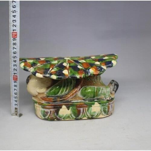 Rare Song Dynasty(961--1275) Liao three-color Kiln porcelain statue,child,best collection & adornment, Free shipping