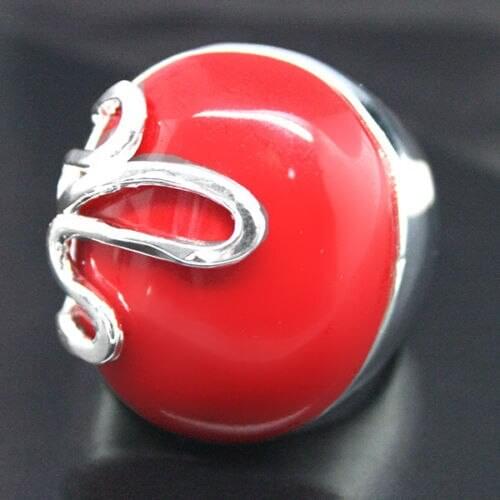 Wholesale good 17*21mm elegant man&woman RED CORAL 925 STERLING SILVER LUCKY RINCH RING SIZE 8/9/10