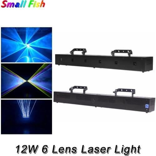 Newest DMX512 RGB 12W 6 Lens Laser Light Stage Laser Projector Party Light Stage Lighting For DJ Disco Christmas Wedding Banquet
