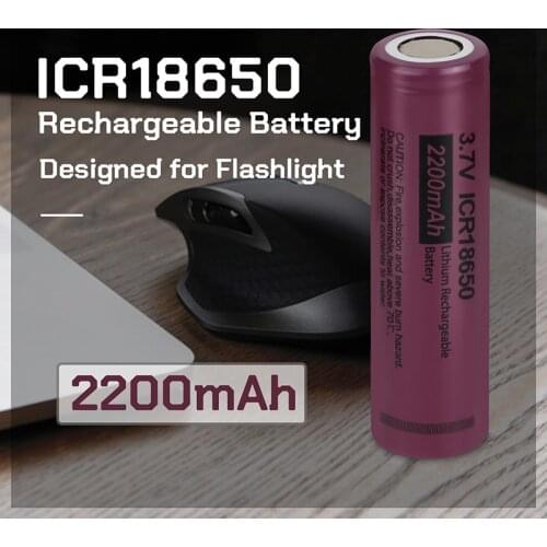 1-5Pcs PKCELL 3.7V 2200MAH Li-ion 18650 Battery lithium Rechargeable Batteries ICR 18650 2.2AHfor flashlight