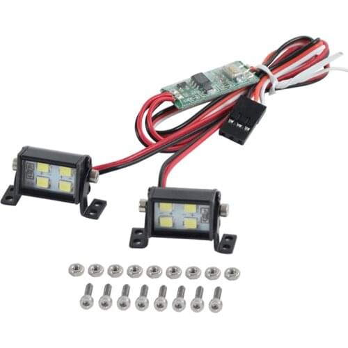 RC Model LED Headlights Spotlights for 1/10 RC Crawler Off-Road Traxxas TRX4 Axial SCX10 Wraith RR10 RC4WD D90 TF2