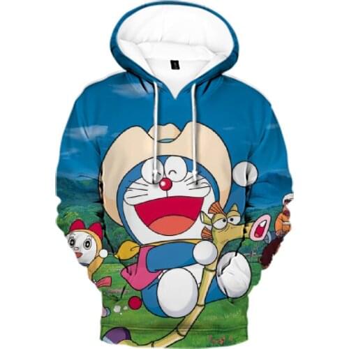 New Design Japan Anime doraemon 3D Print Kids Hoodies Fashion Comic Men Women Sweatshirts Cartoon doraemon Clothes Teen Tops