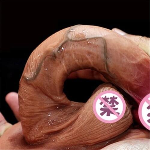 Skin Feeling Sliding Testis Big Dick Sex Toy Realistic Dildo G Spot Stimulate Huge Silicone Dildo For Lesbian Women Masturbation