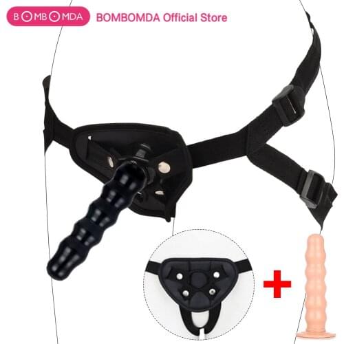 Strap On Dildo Panties Penis With Suction Cup Anal Beads Strapon Harness For Vagina/Anal Plug Sex Toys For Women Dildo Butt Plug