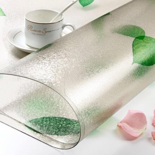 Table coffee table pads colored plastic pvc crystal plate nordic waterproof oil-proof disposable wash ironing tablecloth fr
