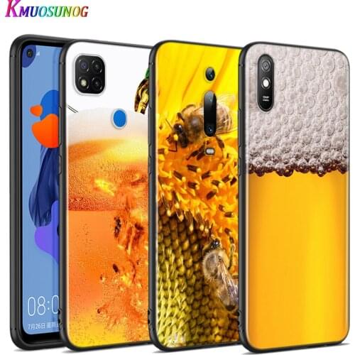 Silicone Cover Honey Bee Yellow Honeycomb For Xiaomi Redmi 9T 9 9C 9A 9AT 9i 8 8A 7 6 Pro 7A 6A 5 5A 4X Plus Phone Case