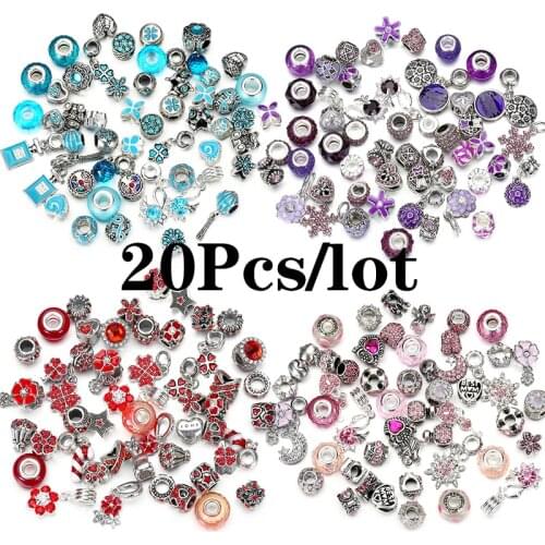 20Pcs/lot 9 Colors Special Offer Mixing Random Shipment Charm Beads Pendant Fit DIY Bracelets For Women Jewelry Making Wholesale