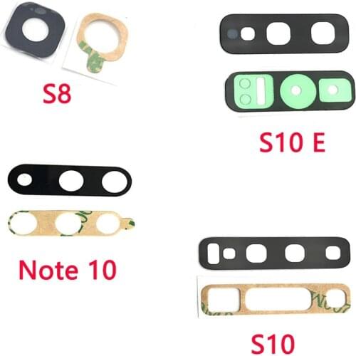 10PCS Rear Back Camera Glass Lens For Samsung S8 S9 Plus S10e S10 5G S20 Ultra Note 8 9 10 Lite Camera Glass With Adhesive