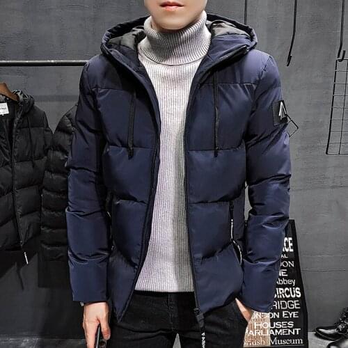 Autumn And Winter New Style Cotton-padded Clothes Mens Korean-style Stylish Handsome Mens Jacket Hooded Slim Fit Fashion