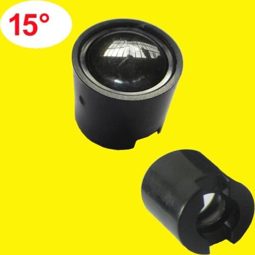 Lot 10 20 50 100 300pcs 14mm 15 Degree Clear LED Lens + 15mm Black Holder For 1W 3W 5W LED Light Diodes Lamp