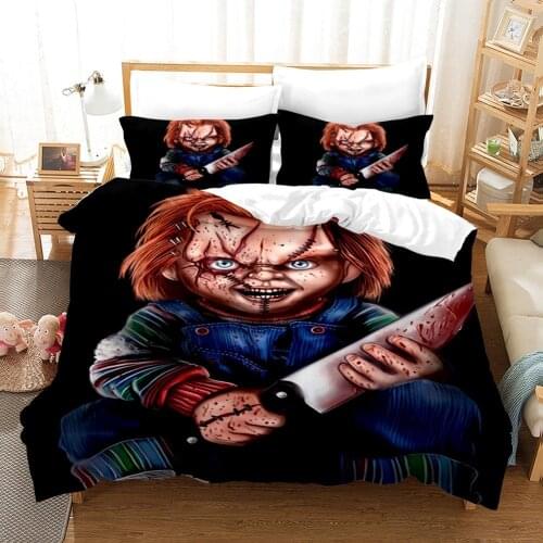 Horror Puppet Home Warm Bedding Set 3 Piece Boys Bedroom Twin Full Queen King Double Size Duvet Cover Set Home Textiles