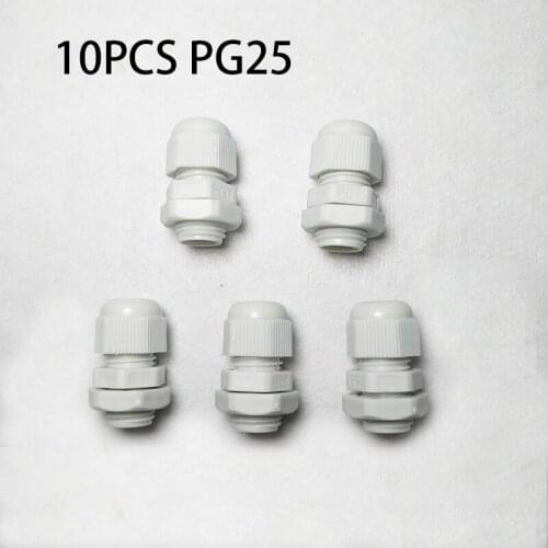High Quality 10pcs IP68 PG25 16-21MM Waterproof Nylon Cable Gland No Waterproof Gasket Plastic Waterproof Connector dropshipping
