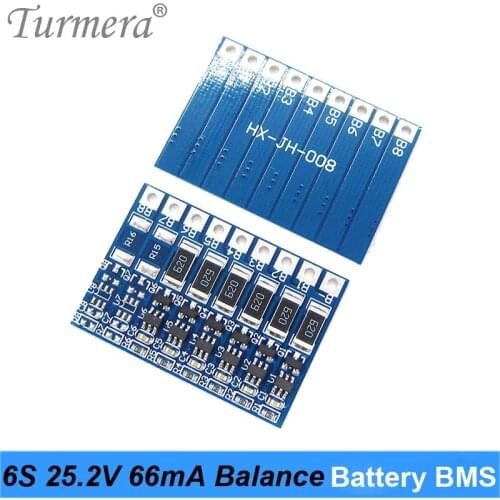 Lithium Battery Protection Board 6S 24V Balance BMS 66mA Balancing Current for 21.6V 25.2V Screwdriver Battery Pack Use Turmera