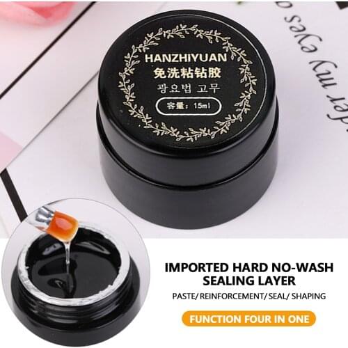 15ml Hard Disposable Seal Layer Sticky Drill Top Gel Nail Art Decoration Reinforcement Ultra-solid Long-Lasting with Brush