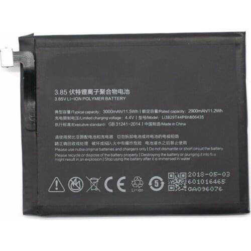 0 Cycle 2900mAh Battery for ZTE Nubia Z11 Li3829T44P6h806435 NX531J High Quality Mobile Phone Replacement Accumulator
