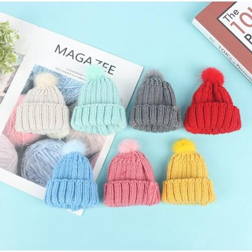 1/6 Solid Color Doll Miniature Fashion Knitted Beanie Hat Cap Doll Accessories 10cm*11cm