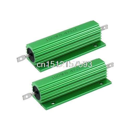 100W 0.47 Ohm Screw Tap Mounted Aluminum Housed Wirewound Resistors 2 Pcs