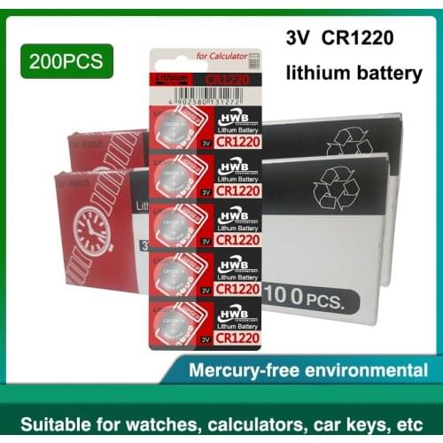 200PC For maxell CR1220 CR 1220 Lithium Li-ion Battery DL1220 BR1220 ECR1220 LM1220 L04 5012LC Button Coin Cell Battery