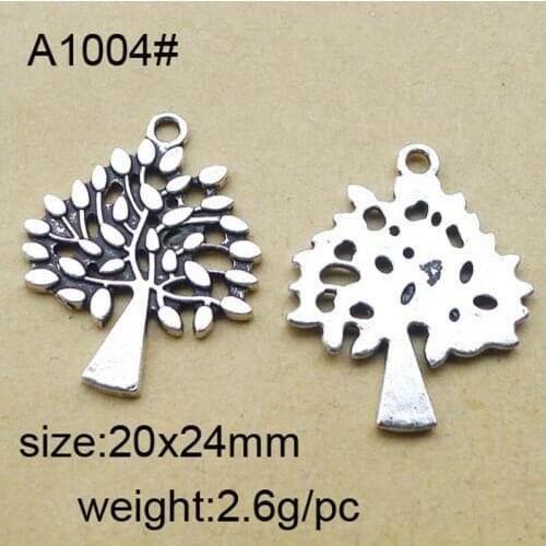 25pcs/lot Alloy Charms Antique Silver Plated Tree Pendant Handmade Hanging Crafts
