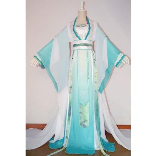 5 Designs Light Green DuanWu Pear Blossom Personification Male Female Wide Sleeve Coplay Costume Hanfu cos Bi Yao Photography