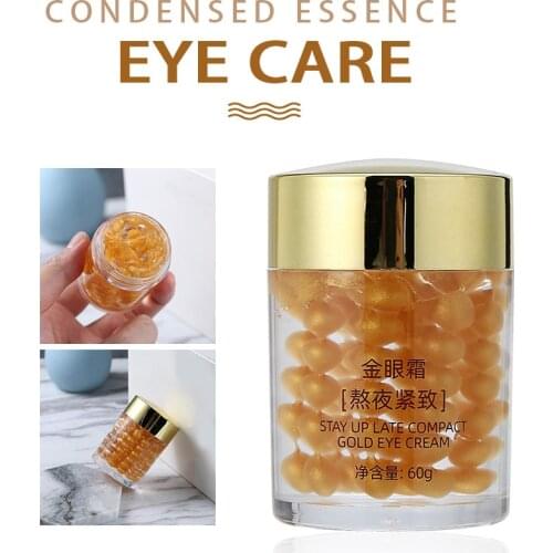 60g Gold Eye Essence Cream Anti Wrinkle Remove Dark Circle Anti-Aging Moisturize Eye Skin Improve Puffiness Dark Circles