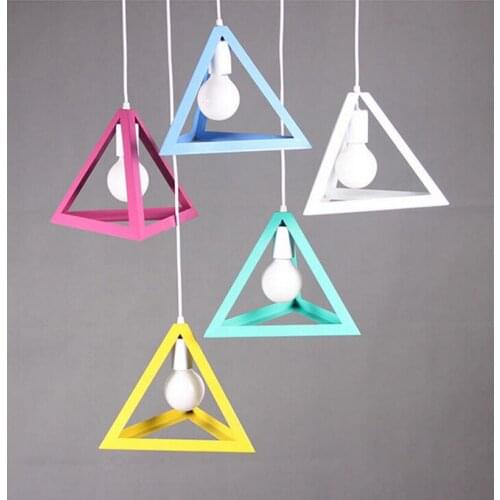 8 COLOR white black blue Geometry Retro Bar Loft Industrial lights Creative Bedroom Dining Room vintage Lamp Iron pendant lights