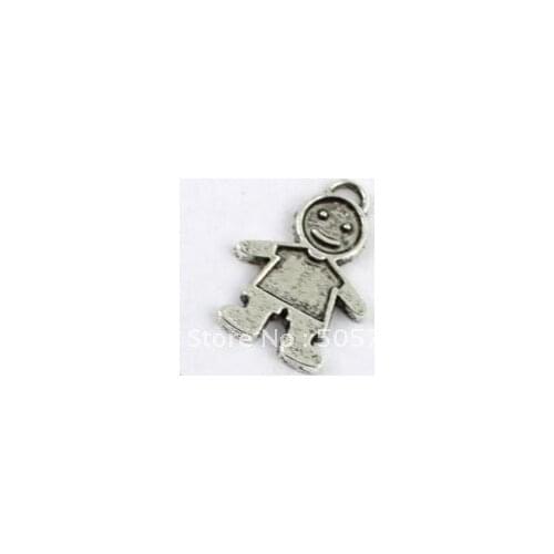 80pcs Tibetan silver flat boy charms A8515
