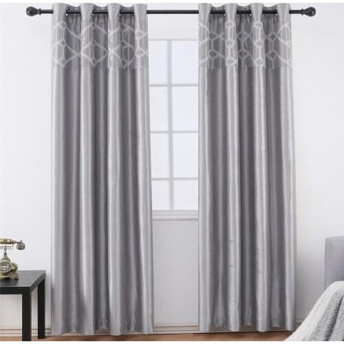 90% Blackout Curtains with Jacquard Printed Stitching 1 Panel Window Draperies for Living Room Bedroom Kitchen Hotel Wholesale
