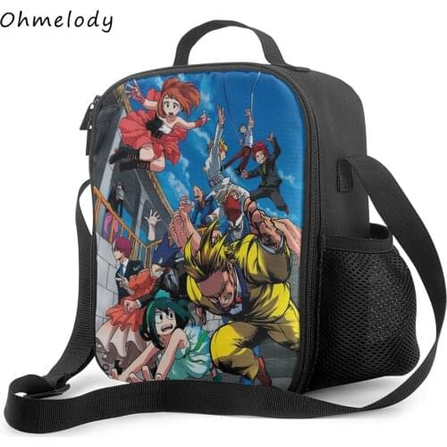 My Hero Academia Anime Boys Girls Lunch Bags Shoulder Crossbody Lunch Bags Cooler Insualtion Bag for School Work Picnic