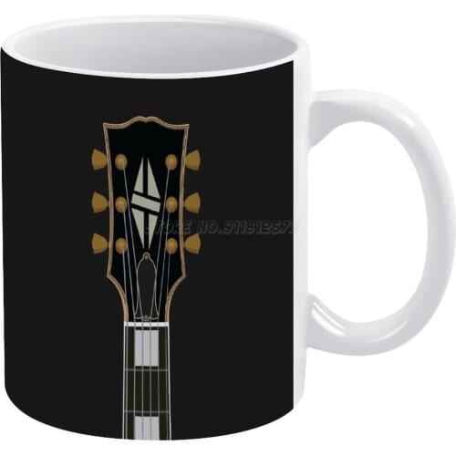 LP Custom Guitar White Mug White Ceramic Tea Cup Birthday Gift Milk Cups and Mugs Guitar Guitars Yellow Guitar Guitar Design Gui