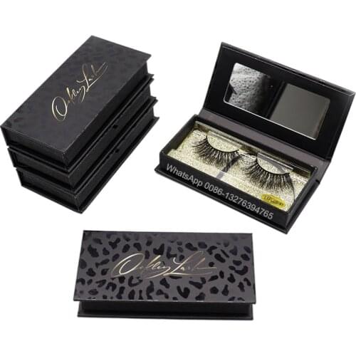 Luxury Black Eyelash Case With Mirror Wholesale Mink Eyelashes Custom Lashbox Packaging Private Label Lashes Free Tray