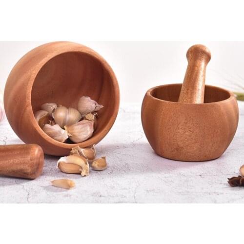 Solid wood garlic masher, kitchen special garlic masher, grinder, wooden mortar and auxiliary food masher