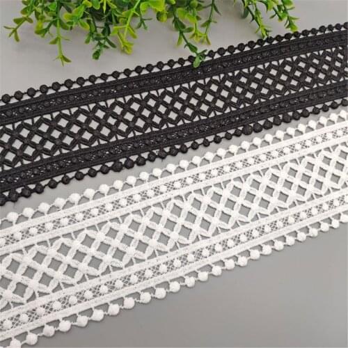 DIY Embroidery Floral White Cotton Lace Trim Ribbon Wedding Fabric Sewing Craft